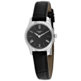 *Tissot Women's Tradition Round Stainless Steel Case Black Dial Mineral Push/Pull Crown Quartz Movem