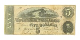 Extremely Rare 1861 $5 Confederate States of America Richmond Note Great Investment!