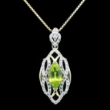 APP: 1.2k 1.99ct Peridot and 0.69ctw  White Topaz Silver Silver Pendant/Silver Necklace (Vault_R10_1