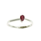 APP: 0.5k Fine Jewelry Designer Sebastian 0.25CT Pear Cut Ruby And Sterling Silver Ring