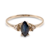 APP: 0.6k 14KT. Gold, 0.55CT Blue And White Sapphire Ring