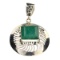 Fine Jewelry Designer Sebastian 11.74CT Square Cut Green Beryl Emerald and Sterling Silver Pendant
