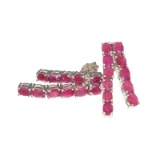 APP: 1k Fine Jewelry 4.50CT Oval Cut Ruby And Sterling Silver Earrings