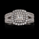 APP: 9.2k 0.46ct SI3 CLARITY F COLOR CENTER Diamond Platinum Ring (1.53ctw Diamonds) EGL CERTIFIED (