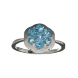 APP: 0.7k Fine Jewelry 1.00CT Light Blue Topaz  And Platinum Over Sterling Silver Ring