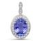 APP: 6k Gorgeous 14KT. White Gold 3.14 Tanzanite and Diamond Pendant (Vault_P)