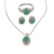 Fine Jewelry 2.23CT Emerald/ White Topaz And Sterling Silver Ring, Earrings & Pendant With Chain Set