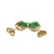 14KT. Gold 0.58CT Rectangular Cut Emerald and 0.05CT Round Brilliant Cut Diamond Earrings