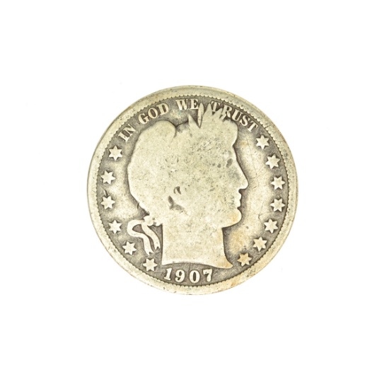 1907-D Barber Head Half Dollar Coin