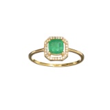 APP: 1.1k Fine Jewelry Designer Sebastian 14KT. Gold, 0.67CT Green Emerald And Diamond Ring