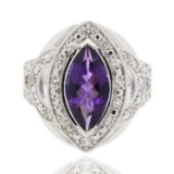 APP: 0.7k 2.25ct Amethyst and 0.43ctw Topaz Silver Ring (Vault_R10_15216)