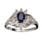 Fine Jewelry Designer Sebastian 0.80CT Blue Sapphire And Topaz  Platinum Over Sterling Silver Ring