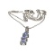 Fine Jewelry 0.65CT Triangle Cut Tanzanite And White Topaz Over Sterling Silver Pendant W Chain