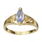 APP: 1k 14KT. Gold, 0.60CT Marquise Cut Blue & White Sapphire Ring