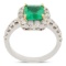 APP: 5.1k 1.30ct Emerald and 0.72ctw Diamond 18KT. White Gold Ring (Vault_R10_22122)
