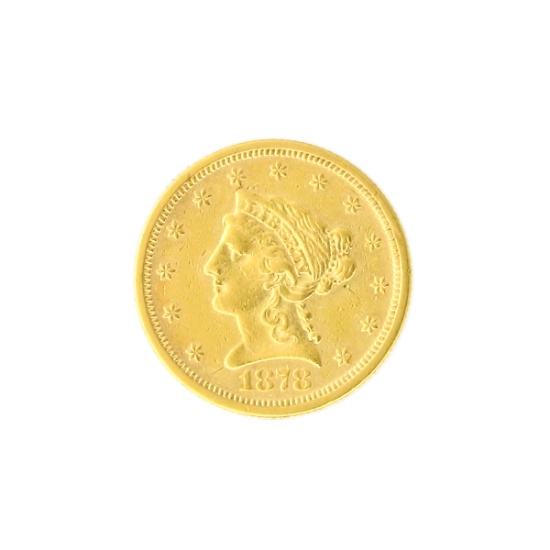 Extremely Rare 1878-S $2.50 U.S. Liberty Head Gold Coin