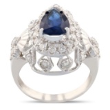 APP: 4.8k 2.07ct Blue Sapphire and 0.93ctw Diamond 14KT. White Gold Ring (Vault_R10_21851)