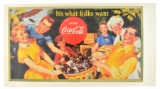 Collectable Coca Cola Advertising Poster (17.5'' x 9.5'') (Dimensions Are Approximate)