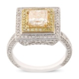 APP: 16.6k 1.21ct SI2 CLARITY CENTER Diamond 18KT. White and Yellow Gold Ring (2.21ctw Diamonds) (Va