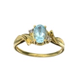 APP: 0.6k Fine Jewelry 10kt. Yellow/White Gold, 1.00CT Blue Topaz And Diamond Ring