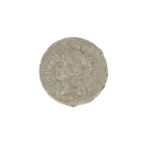 1869 Three Cent Piece Nickel Coin