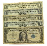 Rare (5) 157 $1 U.S. Silver Certificates