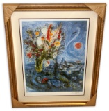 Marc Chagall (After) 'La Dormeuse Aux Fleurs'  Framed & Matted