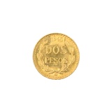 Rare 1945 Mexico Uncirculated Dos Pesos Gold Coin