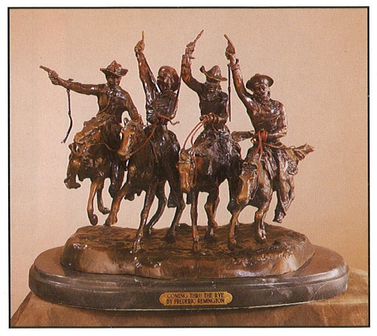 *Very Rare Small Coming Thru The Rye Bronze by Frederic Remington 7'''' x 6''''  -Great Investment-