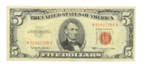 Rare 1963 $5 US Red Seal Note Great Investment