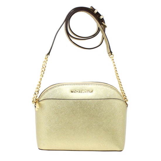 Gorgeous Brand New Never Used Pale Gold Michael Kors Medium Dome Crossbody Bag Tag Price $268