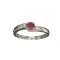 APP: 0.4k Fine Jewelry 0.70CT Round Cut Ruby And White Sapphire Sterling Silver Ring