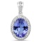 APP: 13k Gorgeous 14KT. White Gold 4.15 Tanzanite and Diamond Pendant (Vault_P)