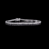 APP: 6.5k *Fine Jewelry 18KT. White Gold, Custom Made 3.02CT Round Brilliant Cut Diamond Tennis Brac