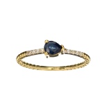 APP: 0.7k Fine Jewelry 14KT. Gold, 0.34CT Blue Sapphire And Diamond Ring