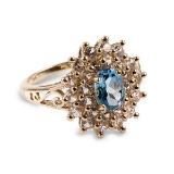 APP: 1.5k 14KT. Gold, 2.11CT Topaz And White Sapphire Ring