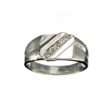 APP: 1.1k 0.08CT Round Cut Diamond and Platinum Over Sterling Silver Ring