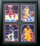 *Rare Basketball Kobe Bryant, LeBron James,  Michael Jordan, and Magic Johnson Museum Framed Collage