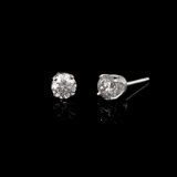 APP: 4.6k *Fine Jewelry 14KT. White Gold, Custom Made 1.00CT Round Brilliant Cut Diamond Earrings (V