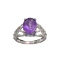 APP: 0.3k Fine Jewelry 2.40CT Oval Cut Purple Amethyst And Sterling Silver Ring
