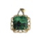Fine Jewelry 14KT. Gold, 25.55CT Square Cut Green Emerald Quartz Doublet And Diamond Pendant