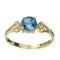 APP: 0.5k 14KT. Gold, 1.09CT Round Cut Blue Topaz And Sapphire Ring