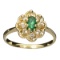 APP: 1k 14KT. Gold, 0.41CT Oval Cut Emerald And Sapphire Ring