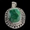 APP: 2.2k 57.70CT Oval Cut Green Beryl and Sterling Silver Pendant