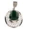 Designer Sebastian 15.40CT Pear Mixed Cut Green Beryl Emerald and Sterling Silver Pendant