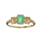 Designer Sebastian 14KT. Gold 0.61CT Emerald and 0.01CT Round Brilliant Cut Diamond Ring