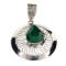 Designer Sebastian 9.42CT Pear Mixed Cut Green Beryl Emerald and Sterling Silver Pendant