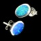 Opal Doublet And Sterling Silver Earrings