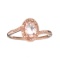 Designer Sebastian 14KT. Rose Gold, Oval Cut Morganite and 0.06CT Round Brilliant Cut Diamond Ring