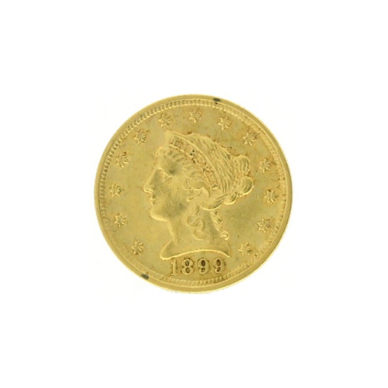 Rare 1899 $2.50 Liberty Head Gold Coin Great Investment